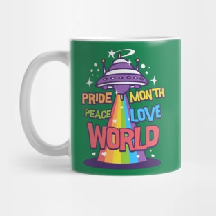 space rainbo// retro art Mug